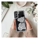 Teddy Bear Samsung Galaxy A35 5G csillogó köves tok, ezüst