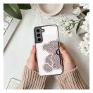 Teddy Bear Samsung Galaxy A35 5G csillogó köves tok, rózsaszín