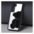 Teddy Bear Samsung Galaxy A55 5G csillogó köves tok, fekete