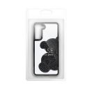 Teddy Bear Samsung Galaxy A55 5G csillogó köves tok, fekete