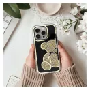 Teddy Bear iPhone 16 csillogó köves tok, arany