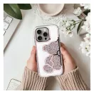 Teddy Bear iPhone 16 csillogó köves tok, rózsaszín