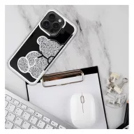 Teddy Bear iPhone 16 Plus csillogó köves tok, ezüst