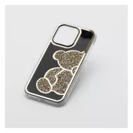 Teddy Bear iPhone 16 Plus csillogó köves tok, arany