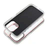 Teddy Bear iPhone 16 Plus csillogó köves tok, rózsaszín
