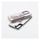 Teddy Bear iPhone 16 Plus csillogó köves tok, rózsaszín