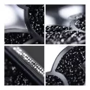 Teddy Bear Samsung Galaxy S24 csillogó köves tok, fekete