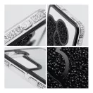 Teddy Bear Samsung Galaxy S24 csillogó köves tok, fekete