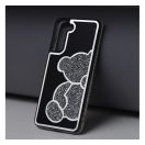 Teddy Bear Samsung Galaxy S24 csillogó köves tok, ezüst