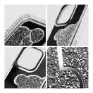 Teddy Bear Samsung Galaxy S24 Ultra csillogó köves tok, ezüst