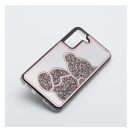 Teddy Bear Samsung Galaxy S24 Ultra csillogó köves tok, rózsaszín