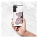 Teddy Bear Samsung Galaxy A52 5G / A52 LTE ( 4G ) / A52s 5G csillogó köves tok, rózsaszín