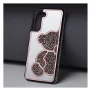 Teddy Bear Samsung Galaxy A52 5G / A52 LTE ( 4G ) / A52s 5G csillogó köves tok, rózsaszín