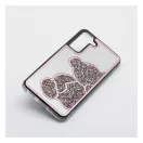 Teddy Bear Samsung Galaxy A52 5G / A52 LTE ( 4G ) / A52s 5G csillogó köves tok, rózsaszín