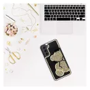 Teddy Bear Samsung Galaxy A13 5G / A04S csillogó köves tok, arany