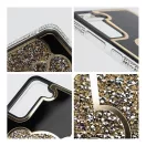 Teddy Bear Samsung Galaxy A13 5G / A04S csillogó köves tok, arany