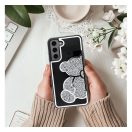 Teddy Bear Samsung Galaxy A13 4G csillogó köves tok, ezüst