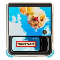   Samsung Galaxy Flip4 Toiletpaper macska mintás gyári tok, kék (GP-FPF721HICLY)