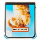 Samsung Galaxy Flip4 Toiletpaper macska mintás gyári tok, kék (GP-FPF721HICLY)