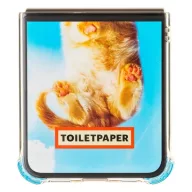   Samsung Galaxy Flip4 Toiletpaper macska mintás gyári tok, kék (GP-FPF721HICLY)