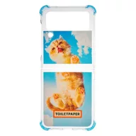   Samsung Galaxy Flip4 Toiletpaper macska mintás gyári tok, kék (GP-FPF721HICLY)