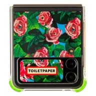   Samsung Galaxy Flip4 Toiletpaper rózsa mintás gyári tok, zöld (GP-FPF721HICGY)