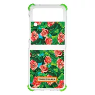   Samsung Galaxy Flip4 Toiletpaper rózsa mintás gyári tok, zöld (GP-FPF721HICGY)