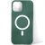 Apple iPhone 12 Mini, Szilikon tok, mágnes gyűrűvel, MagSafe töltővel kompatibilis, Wooze Magsafe Case, zöld