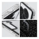 Teddy Bear Samsung Galaxy S24 FE csillogó köves tok, fekete