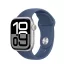 Apple Watch S10 GPS ezüst alumíniumtok, Denim Sport szíjjal, 42mm, M/L