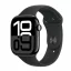 Apple Watch S10 GPS kozmoszfekete alumíniumtok, fekete sportszíjjal, 46mm, S/M