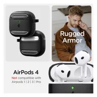  Spigen Rugged Armor Airpods 5 / Airpods 4 tok, Matte Black, fekete ACS08642