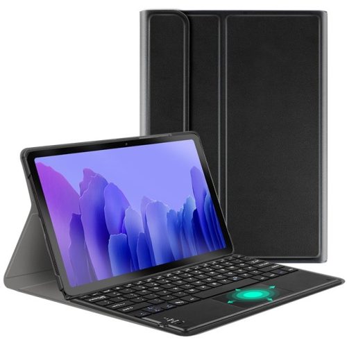 Samsung Galaxy Tab A7 Lite 8.7 SM-T220 / T225, Bluetooth billentyűzetes, mappa tok, Touch Pad, mágneses rögzítés, Wooze Simple Touch, fekete
