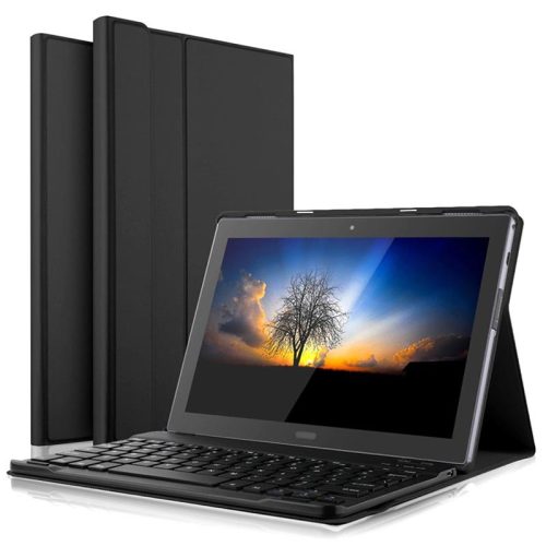 Samsung Galaxy Tab A7 Lite 8.7 SM-T220 / T225, Bluetooth billentyűzetes mappa tok, fekete