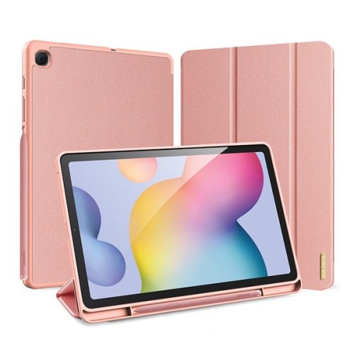 Samsung Galaxy Tab S6 Lite 10.4 / Tab S6 Lite 10.4 (2022) SM-P610 / P615 / P613 / P619, mappa tok, Trifold, S Pen tartóval, Dux Ducis Domo, rózsaszín