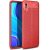 Huawei Honor 10X Lite, Szilikon tok, bőrhatású, varrásminta, piros