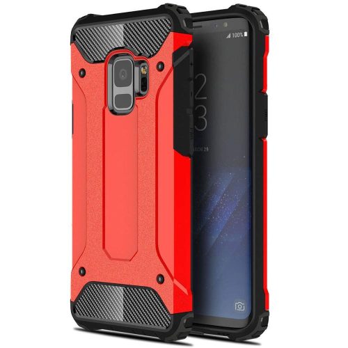 Huawei Honor 30S, Műanyag hátlap védőtok, Defender, fémhatású, piros