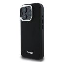 DKNY Plain Silver Logo iPhone 16 Pro Max MagSafe hátlap tok, fekete DKHMP16XPSCMCLK