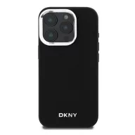   DKNY Plain Silver Logo iPhone 16 Pro Max MagSafe hátlap tok, fekete DKHMP16XPSCMCLK