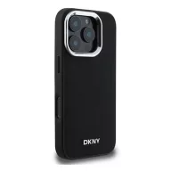   DKNY Plain Silver Logo iPhone 16 Pro Max MagSafe hátlap tok, fekete DKHMP16XPSCMCLK
