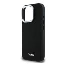 DKNY Plain Silver Logo iPhone 16 Pro Max MagSafe hátlap tok, fekete DKHMP16XPSCMCLK