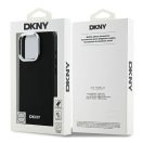 DKNY Plain Silver Logo iPhone 16 Pro Max MagSafe hátlap tok, fekete DKHMP16XPSCMCLK