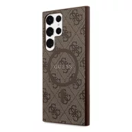   Guess 4G Collection Leather Metal Logo S24 Ultra (S928) MagSafe tok, barna GUHMS24LG4GFRW