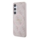 Guess 4G Collection Leather Metal Logo S24 (S921) MagSafe tok, rózsaszín GUHMS24SG4GFRP
