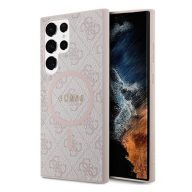   Guess 4G Collection Leather Metal Logo S24 Ultra (S928) MagSafe tok, rózsaszín GUHMS24LG4GFRP