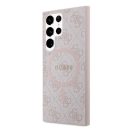 Guess 4G Collection Leather Metal Logo S24 Ultra (S928) MagSafe tok, rózsaszín GUHMS24LG4GFRP