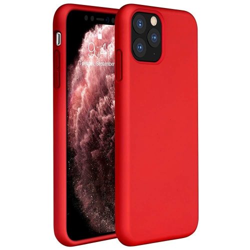 Apple iPhone 12 / 12 Pro, Szilikon tok, Wooze Liquid Silica Gel, piros