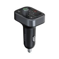   Baseus S-09 Pro, Bluetooth FM Transmitter, töltő, kihangosító fekete