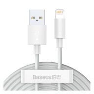   Baseus Simple Wisdom USB / Lightning adat/töltőkábel, 2,4A, 1,5m, Fehér (2db)