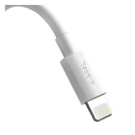   Baseus Simple Wisdom USB / Lightning adat/töltőkábel, 2,4A, 1,5m, Fehér (2db)
